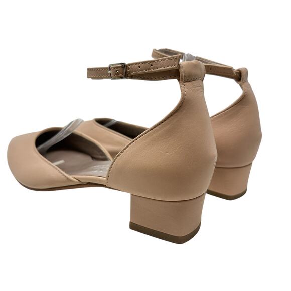 Agl D'Orsay Pumps Leather Low Heels Neutral Beige Size 36.5 US 6.5 - Picture 11 of 15